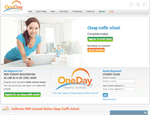 Tablet Screenshot of onedaytrafficschool.com